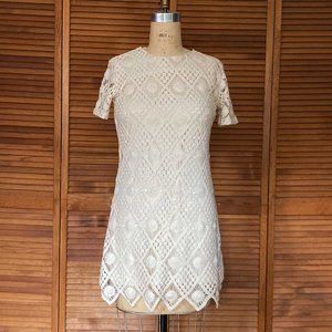 Pretty Stradoivarius Cotton Crochet Short Slv Summer Dress